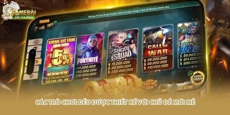 C&aacute;c tr&ograve; chơi đều được thiết kế với chủ đề mới mẻ