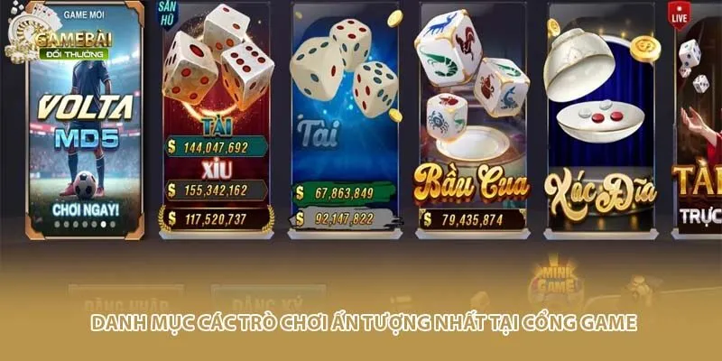 Danh mục c&aacute;c tr&ograve; chơi ấn tượng nhất tại cổng game